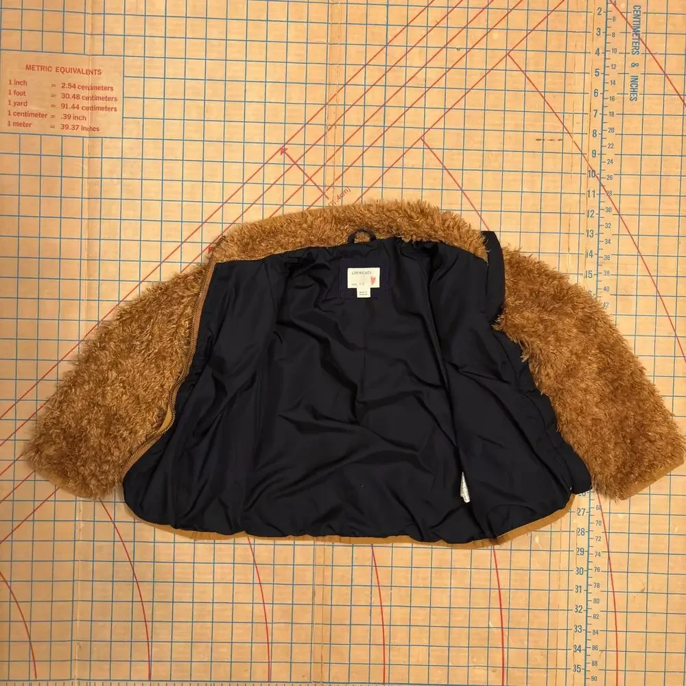J. Crew Crewcuts kids brown sherpa‎ coat size 4/5 with pockets for fall winter